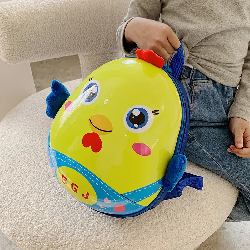 New Kids Eggshell Shape School Bags Fashion Cartoon Chicken Pattern Children Backpack kindergarten Girls Boys Student Book Bag