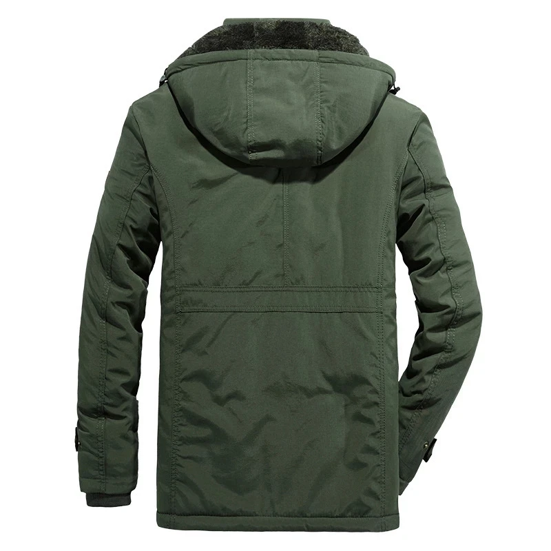 Jacket Men Wool Liner Parka  Outwear Autumn Long Coat Thicken Warm Parkas Men Plus Size 5XL 6XL Hooded Military Winter
