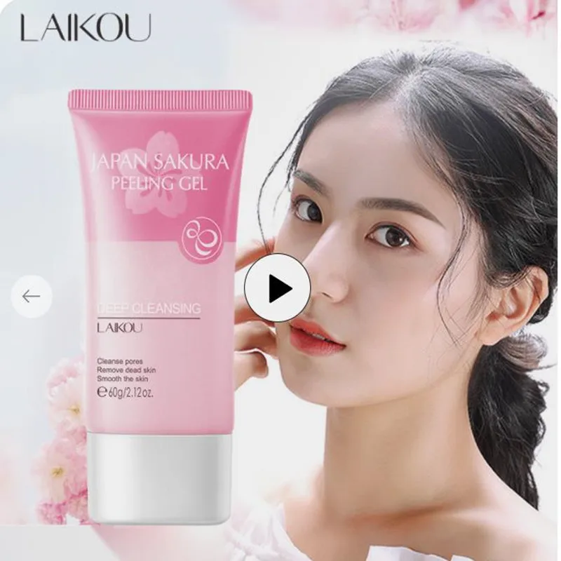 

LAIKOU Exfoliating Face Scrub Peeling Gel Moisturizing Whitening Sakura Japan Remove Blackhead Acne All Skin Care Products