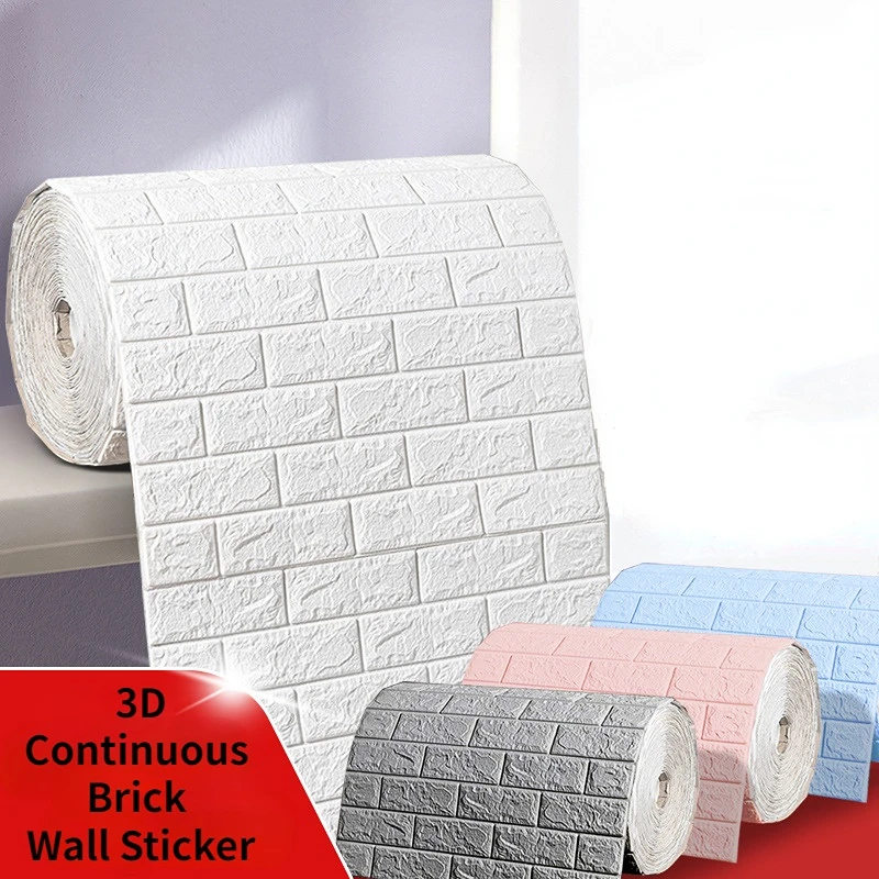 

10/5/3/1m 3D Thickened Foam Tile Wallpaper Waterproof Oil-resistant Self-adhesive Wallpaper DIY Room Living Room Home Decoration