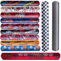 12pcs racing slap bracelet race car party supplies for hot wheels birthday boy gifts two fast decorations