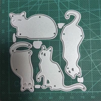 four little cat animal frame metal cutting dies 2022 new scrapbooking craft album stamps embossing for card making stencil