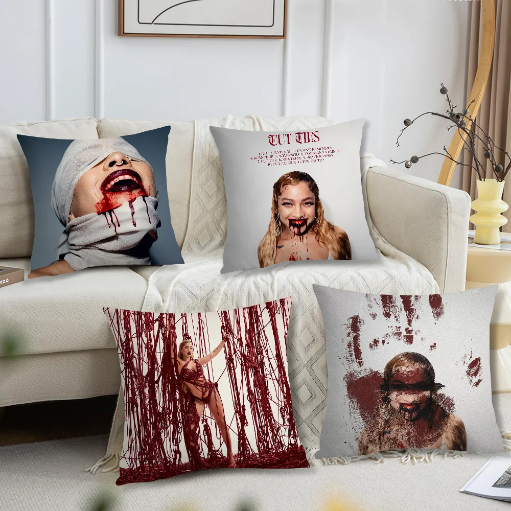 Singer K-Kiana Lede Cut Ties Pillow Case Sofa Living Room Bedroom Headboard Backrest Cushion Square Nap Time