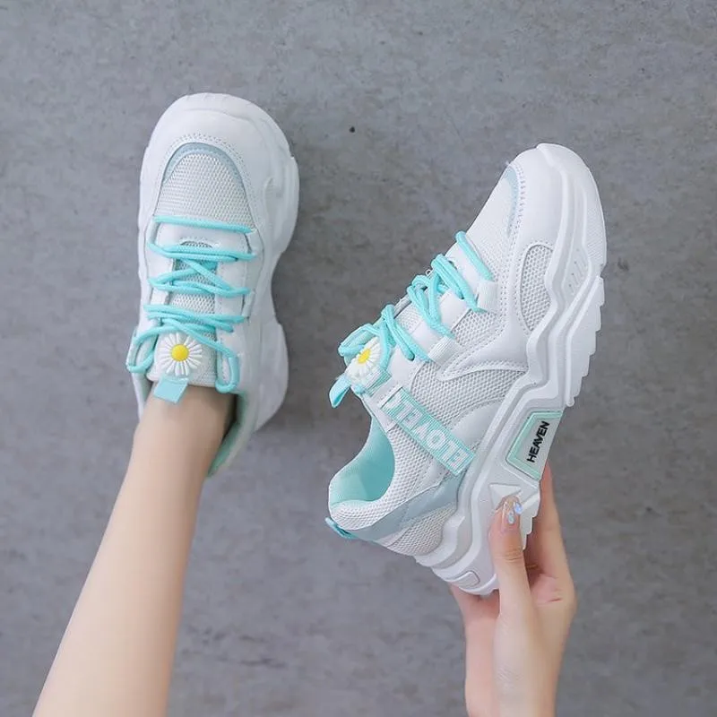 

Women Shoes White Slip On Korean Platform Sneakers Women Walking Breathable Sport Autumn 2022 Lace Up Casuals Shoes Vulcanized