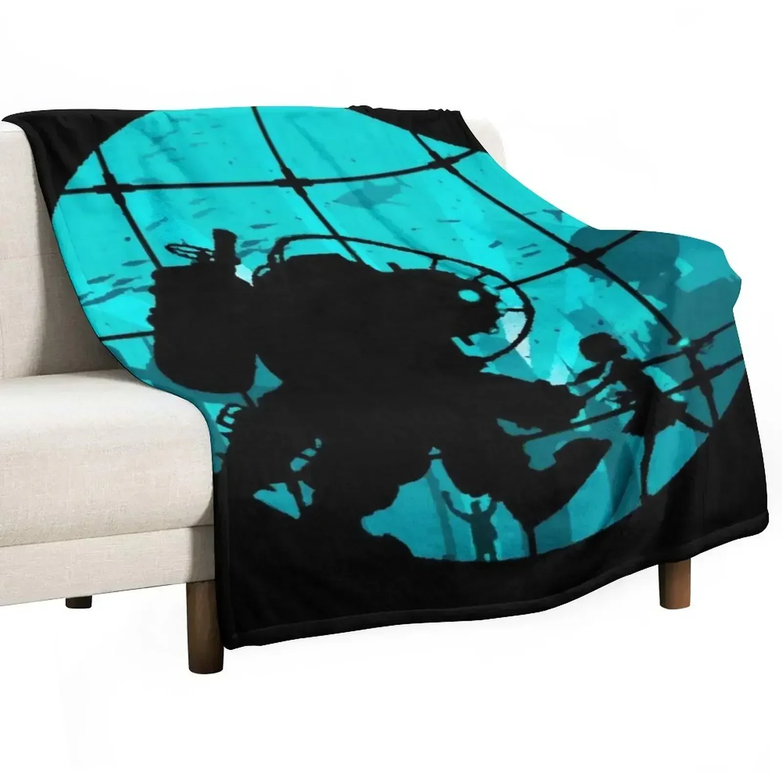 Синее одеяло Bioshock лохматое мягкое плюшевое клетчатое модное для диванов