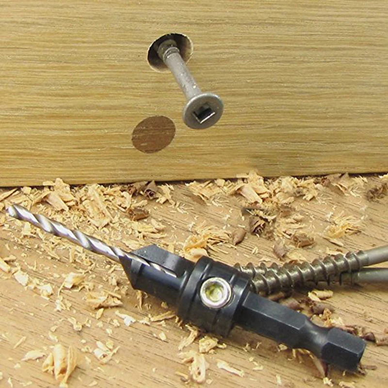 

Useful 5 Pcs Countersink Drill Bit Drill Press Set Reamer Woodworking Chamfer 5-12mm Carpentry DIY Wrench Drill Tool Set