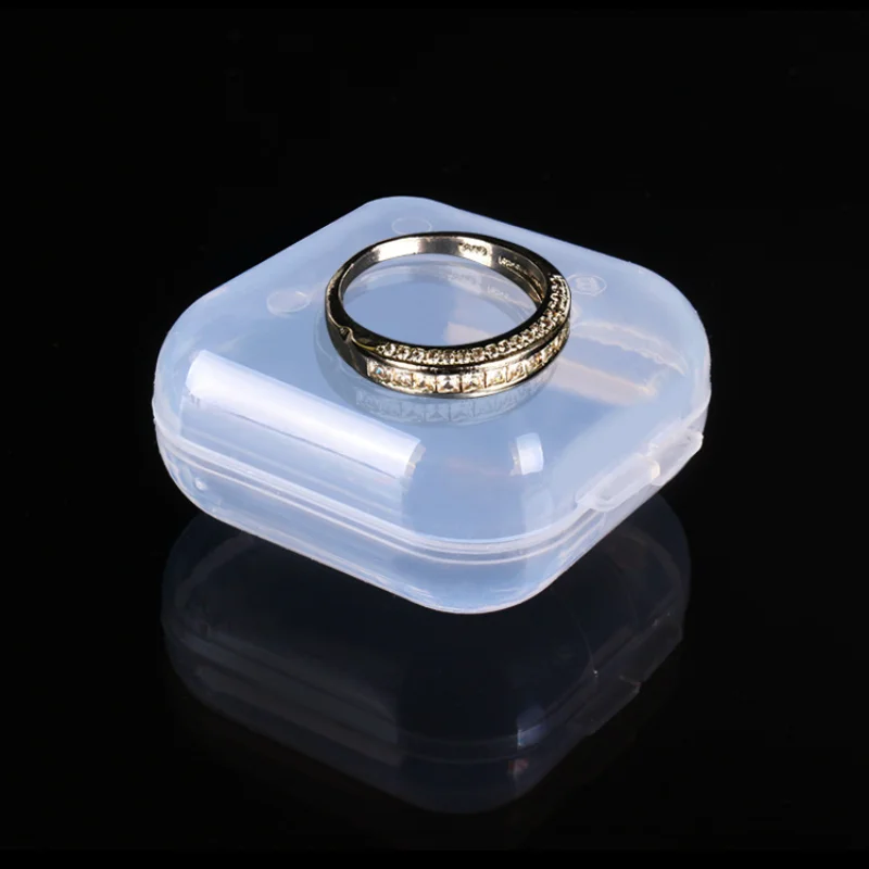 

30/50pcs Small Boxes Square Transparent Plastic Box Jewelry Storage Case Finishing Container Packaging Storage Box for Earrings