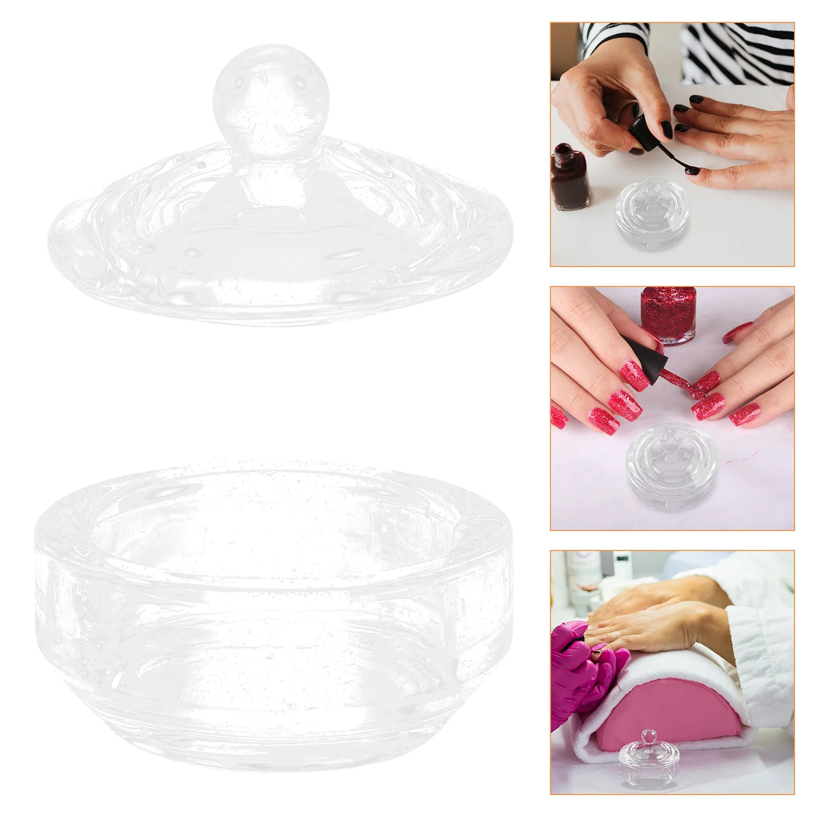 

Стеклянная чашка для маникюра, 2 шт., чашка для маникюра с крышками