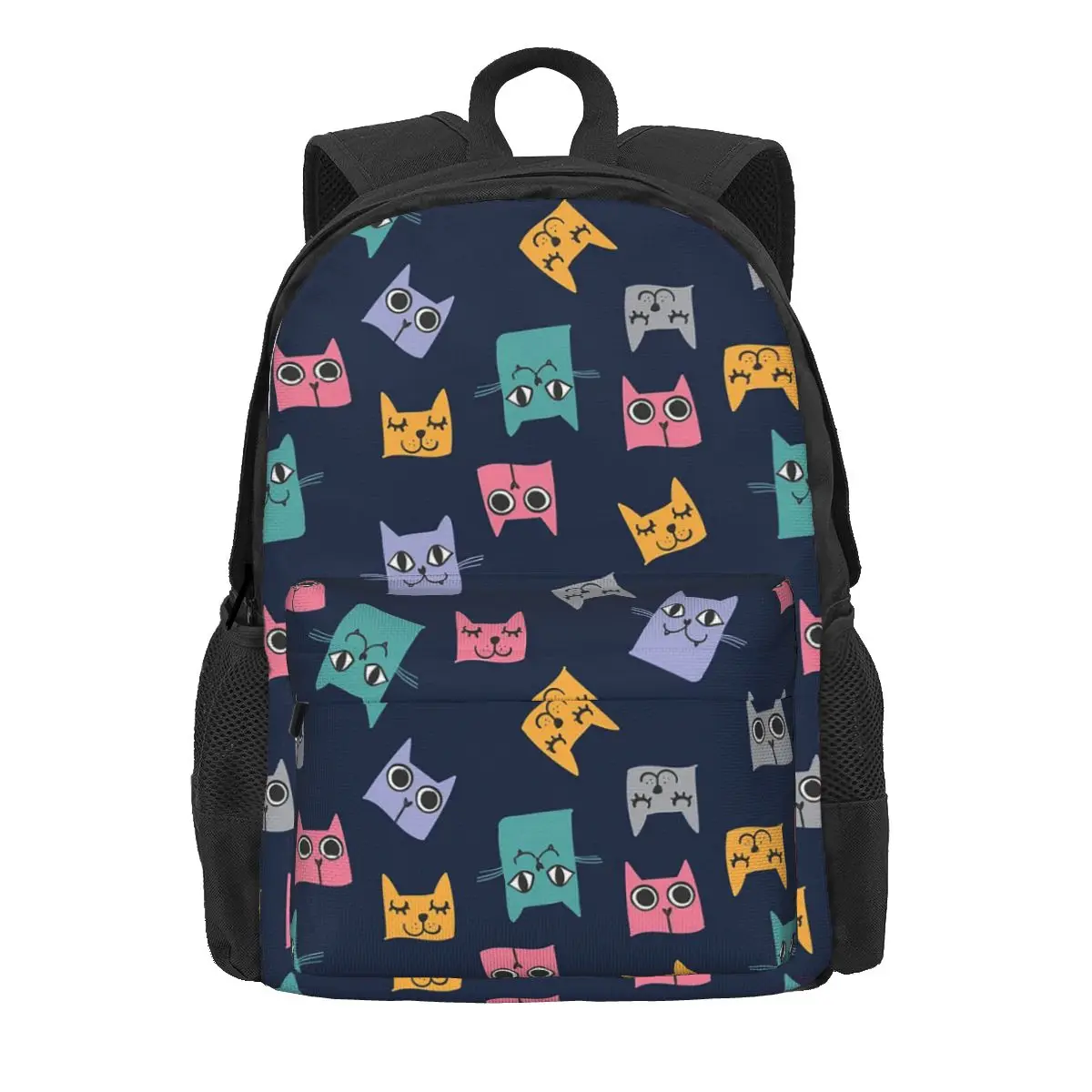 

Женский рюкзак с мультипликационным котом, Классическая школьная сумка для детей, Детский вместительный дорожный ранец на плечо из полиэст...