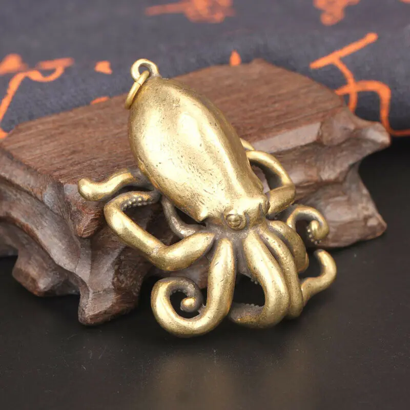 

Antique Collection Pure Brass Solid Small Octopus Boutique Pendant