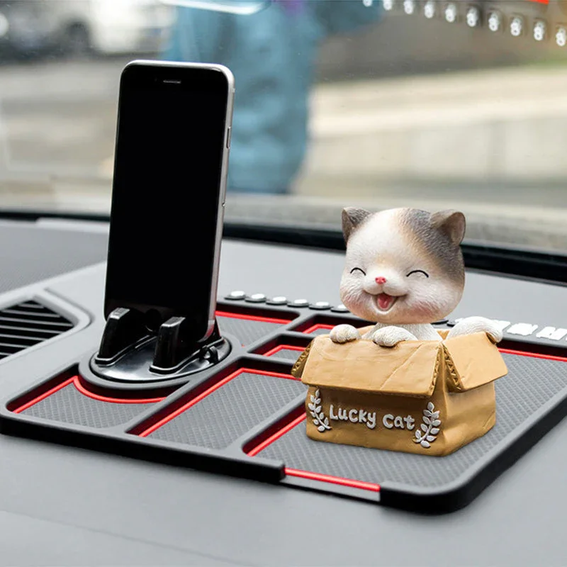 

New Car Anti-Slip Mat Silicone Dashboard Sticky Phone Holder Mat Auto Non-Slip Phone Pad w Phone Holder Function Car Interior
