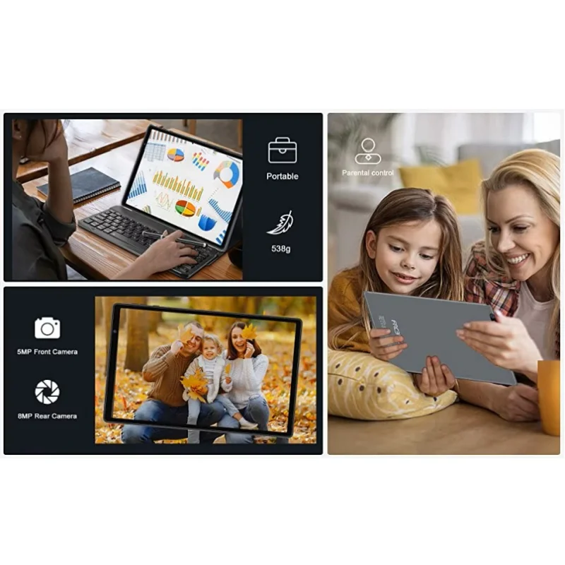 Фото Новый 10,1-дюймовый планшет на Android 12 Q3, восьмиядерный процессор UNISOC T310, 4 ГБ ОЗУ, 64 ГБ ПЗУ, 1280 x 800 пикселей, двойная камера, Type-C, 8000 мАч №5