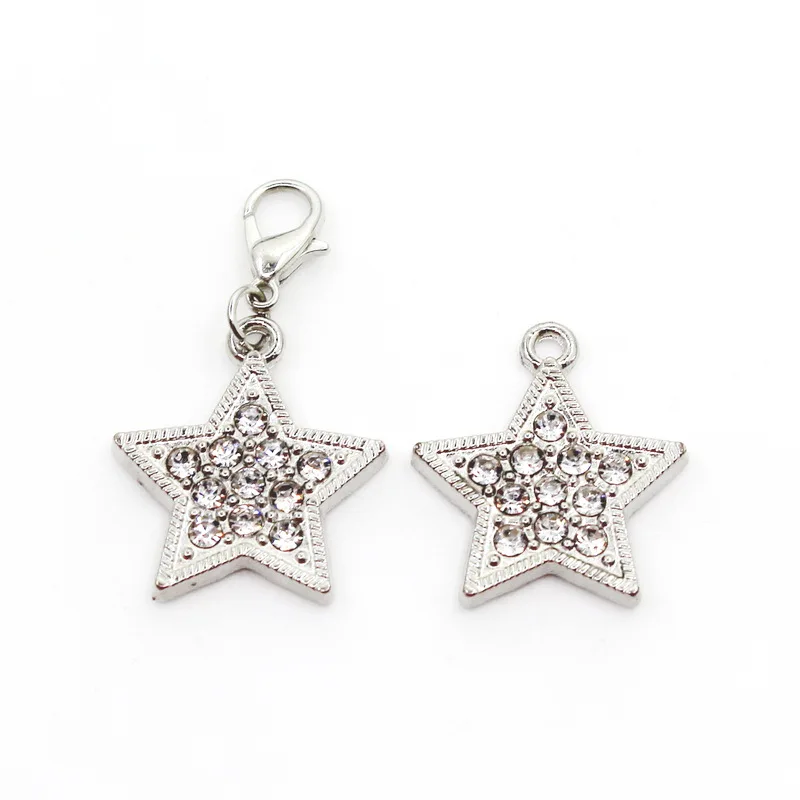 

Jewellery crafts wholesale lobster clasp rhinestone crystal star dangle charms for floating pendant lockets diy jewelry