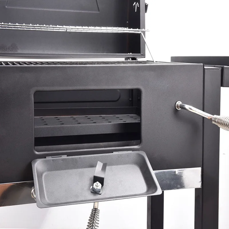 Stalowy grill na węgiel drzewny Wózek do wędzenia świeżym powietrzu Grille grilla