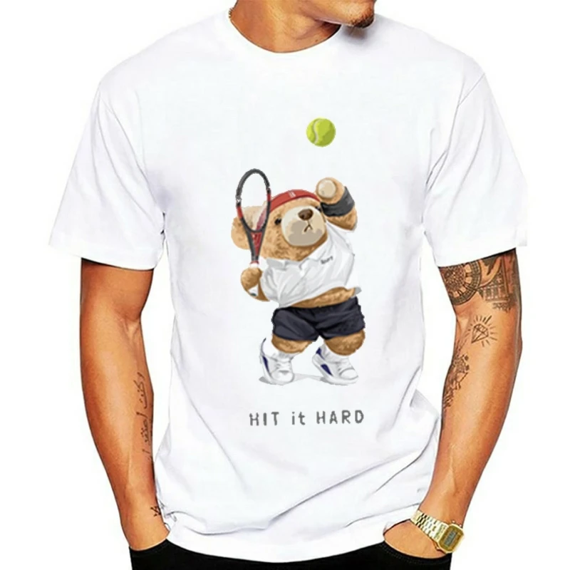 

Women'S Short Sleeve T-Shirt Women'S Fashion Fashion Sweet 90s Cute Little Bear Print T-Shirt Women'S Casual Pattern White T-Shi