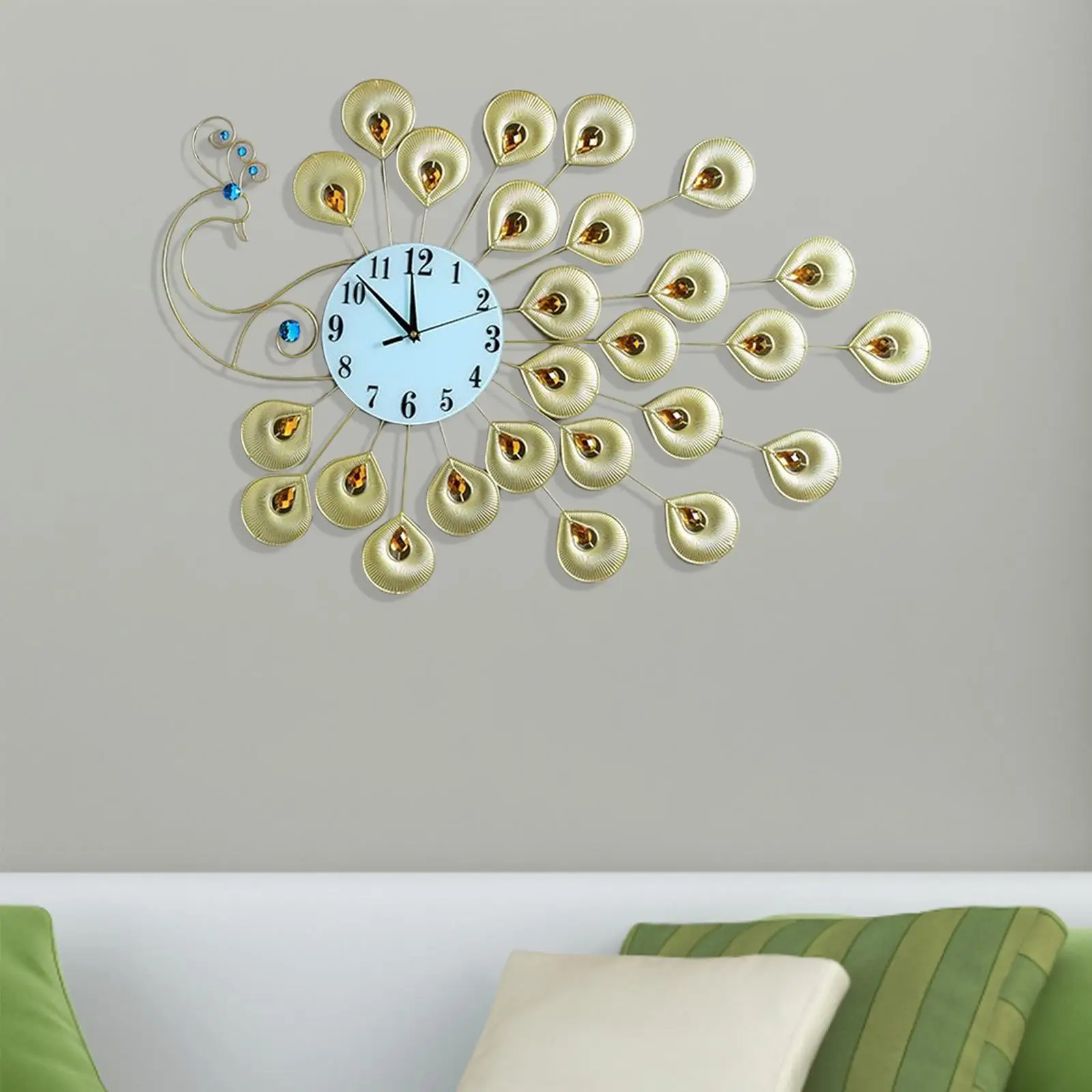 

Элегантные настенные часы, тихий металлический циферблат для фотографий