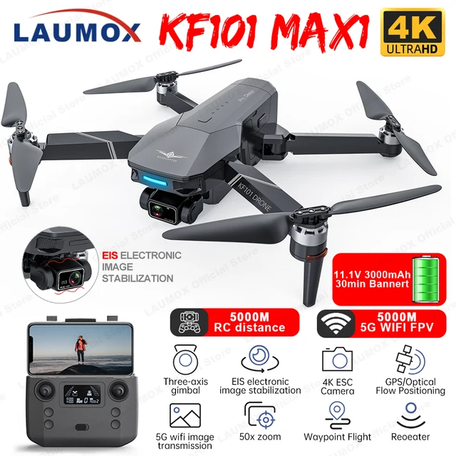 LAUMOX KF101 MAX GPS Дрон 4K Профессиональная HD EIS камера Анти-тряска 3-осевой карданный 5G Wifi бесщеточный двигатель RC складной Квадрокоптер 1