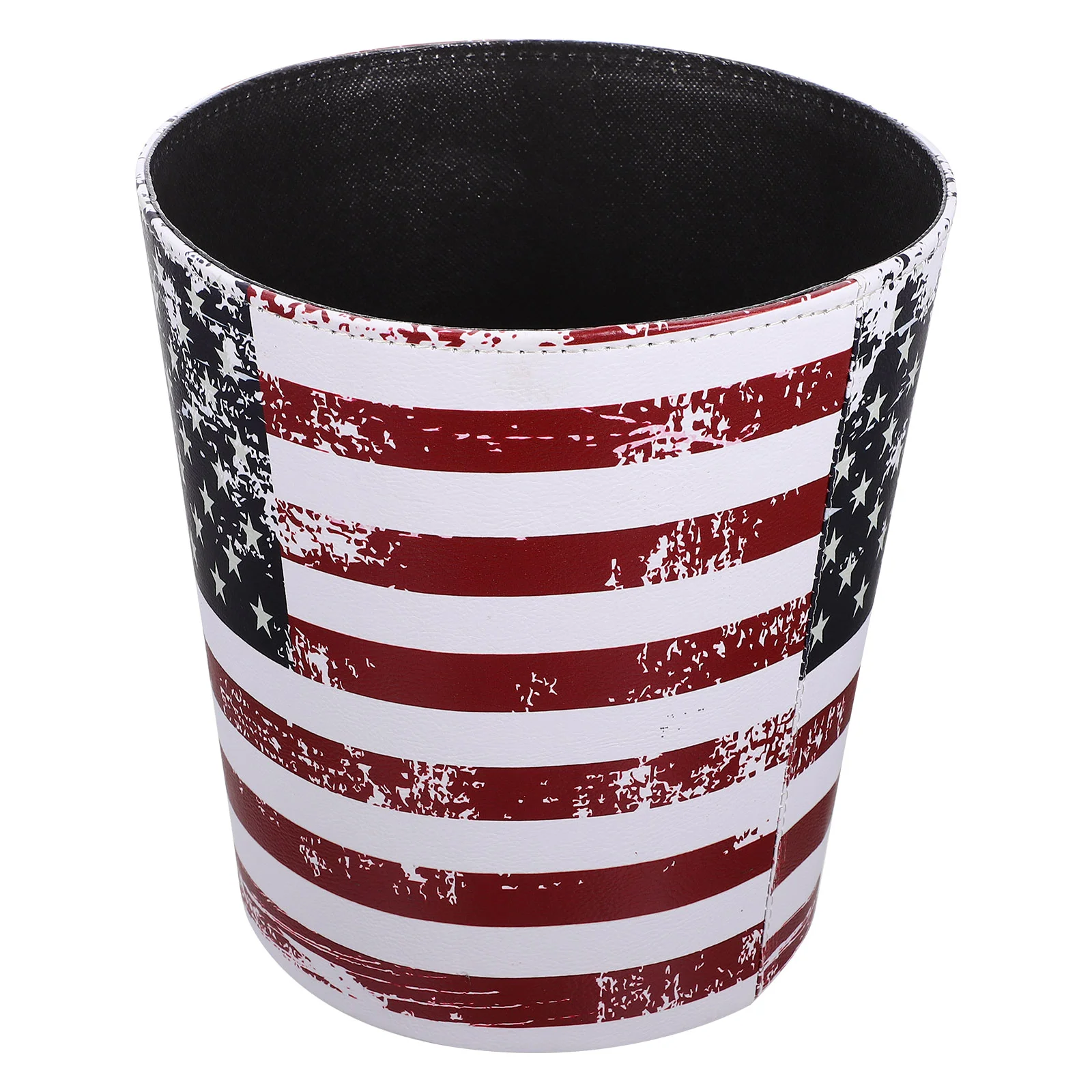 

Trash Can Bin Garbage Wastebasket Container Pu Paper Kitchen Wastebasket Bedroom Bathroom Decorative Rubbish Vintage Office Flag