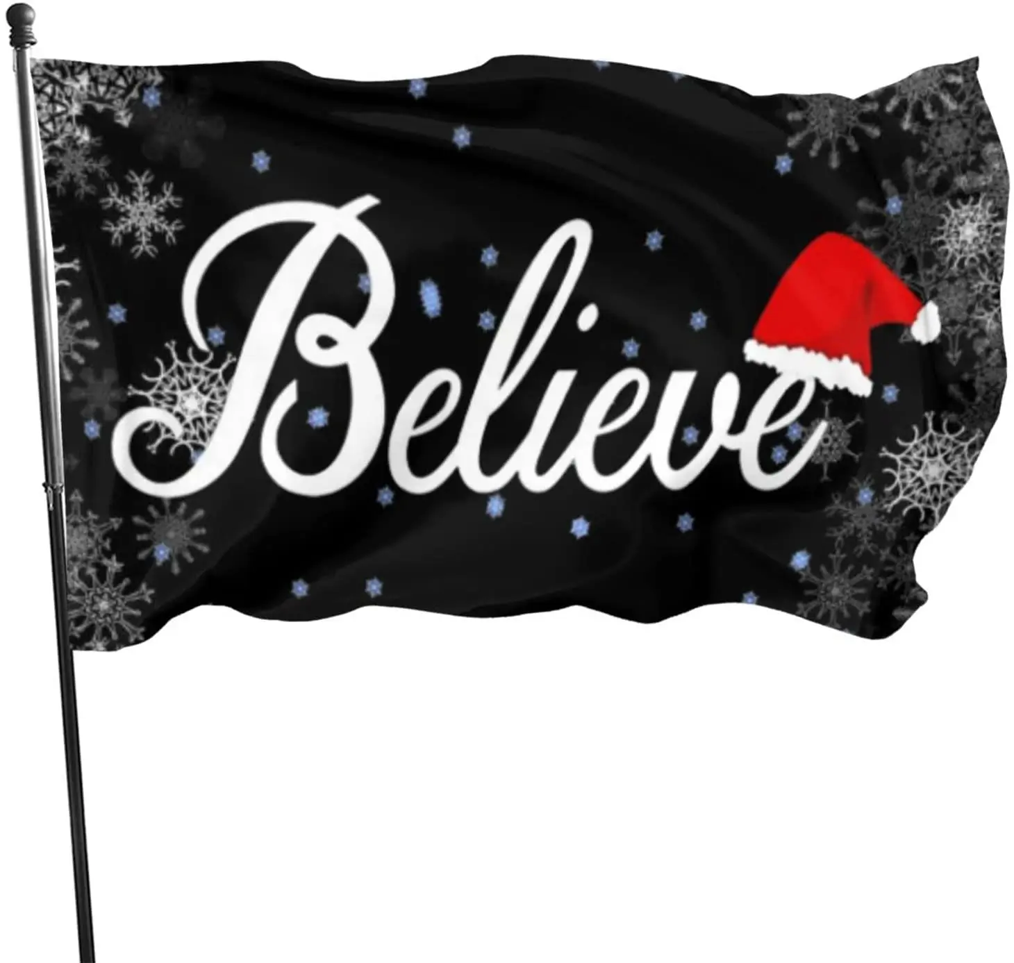 

Flags For Dorm Funny Believe In Christmas Santa Flags Tapestry For Wall Hanging Grommets Vivid Color And Fade Proof Outdoor