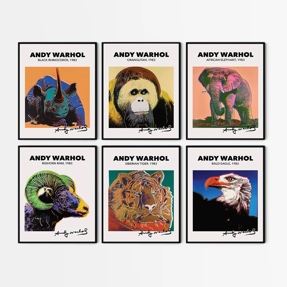 Настенная картина с животными Энди Уорхол живопись на холсте постер пандой и