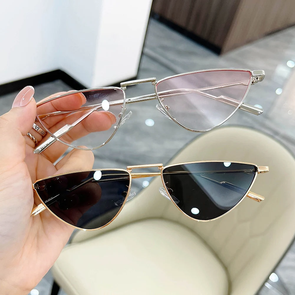 

Солнцезащитные очки «кошачий глаз» женские, винтажные дизайнерские солнечные аксессуары в металлической оправе, в стиле ретро, розовые, зе...