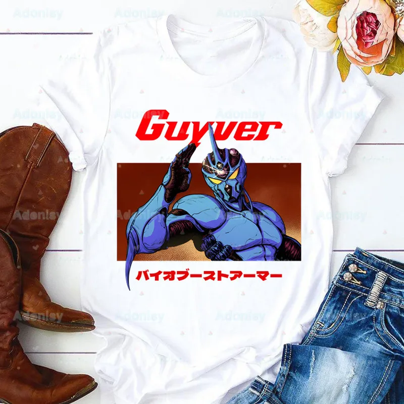 

Guyver Bio Booster Armor Manga Anime Print Ladies T-shirt Ladies Casual O-collar White Shirt Short Sleeve Ladies T-shirt Graphic