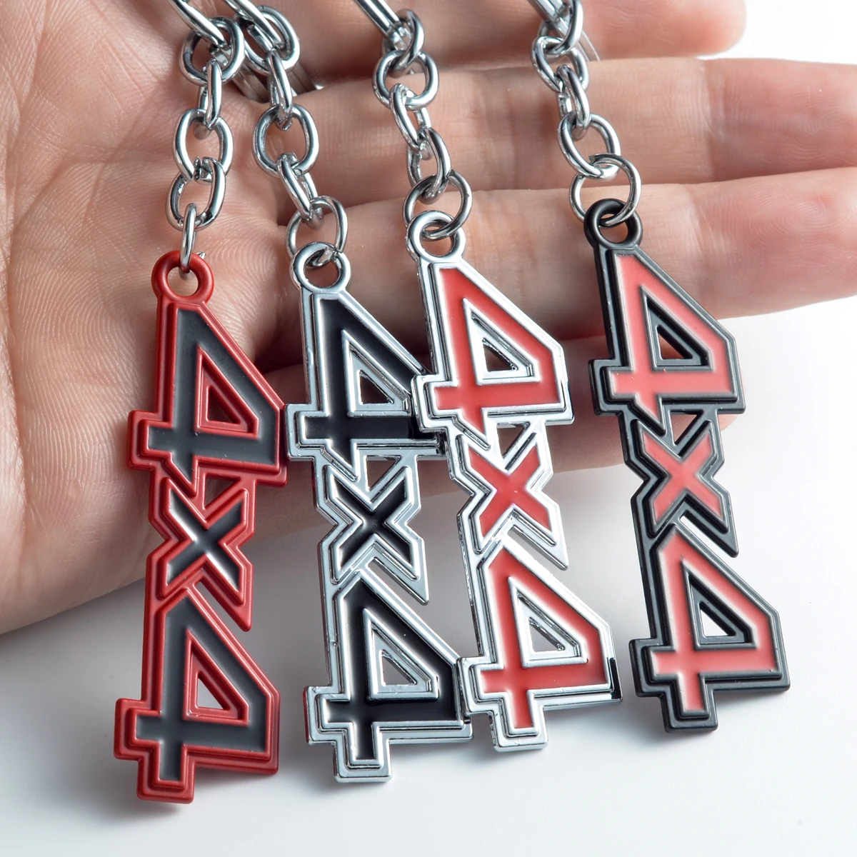 

Car Keychain 4x4 Logo Four Wheel Drive Metal Keyring Key Ring Holder For Mazda Ford Toyota Mitsubishi Cadillac Jeep Accessories