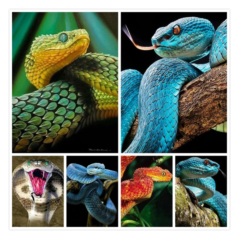 

2023 полная алмазная живопись, алмазная вышивка с животными, распродажа, Кобра, змея, картины из искусственной кожи, полная мозаика, домашний декор mk1234