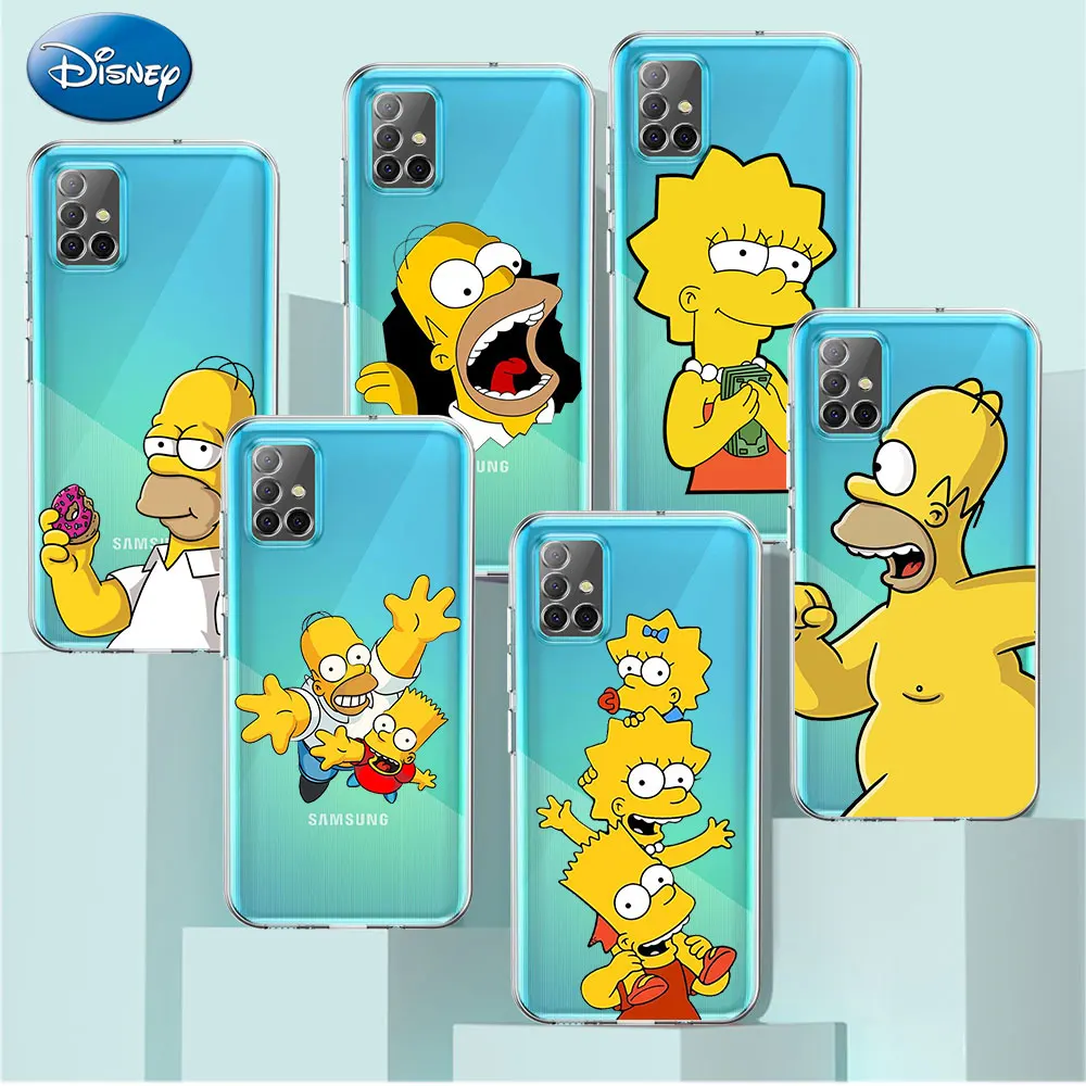 

Funny Homer J. Simpson Case For Samsung Galaxy A52 A12 A51 A72 5G A71 A70 A50 A32 4G A21s Silicone Coque Clear Phone Cover