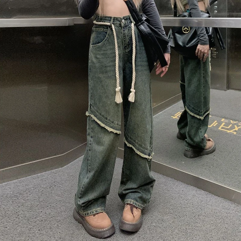 

Baggy Denim Jeans Women High Waist Vintage Chic Design Pants Casual Streetwear Harajuku Straight Leg Jeans Femme