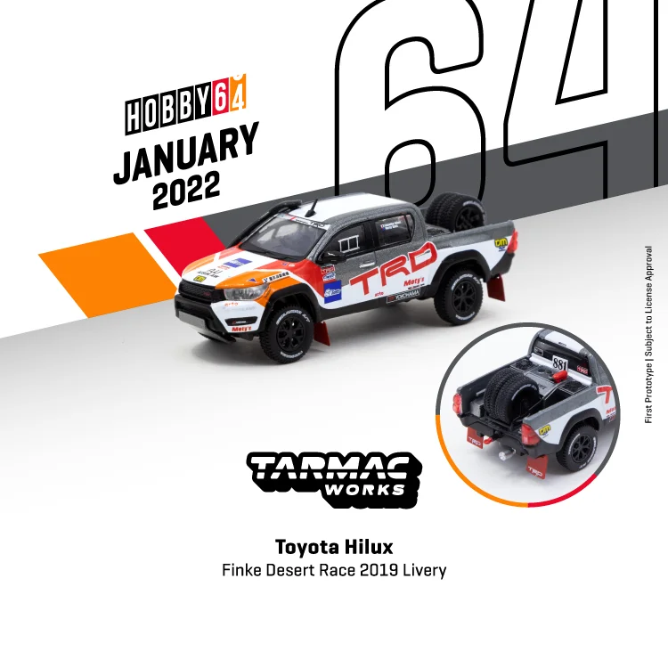 

Tarmac Works 1:64 Toyota Hilux Finke Desert Race 2019 LiveryModel Car