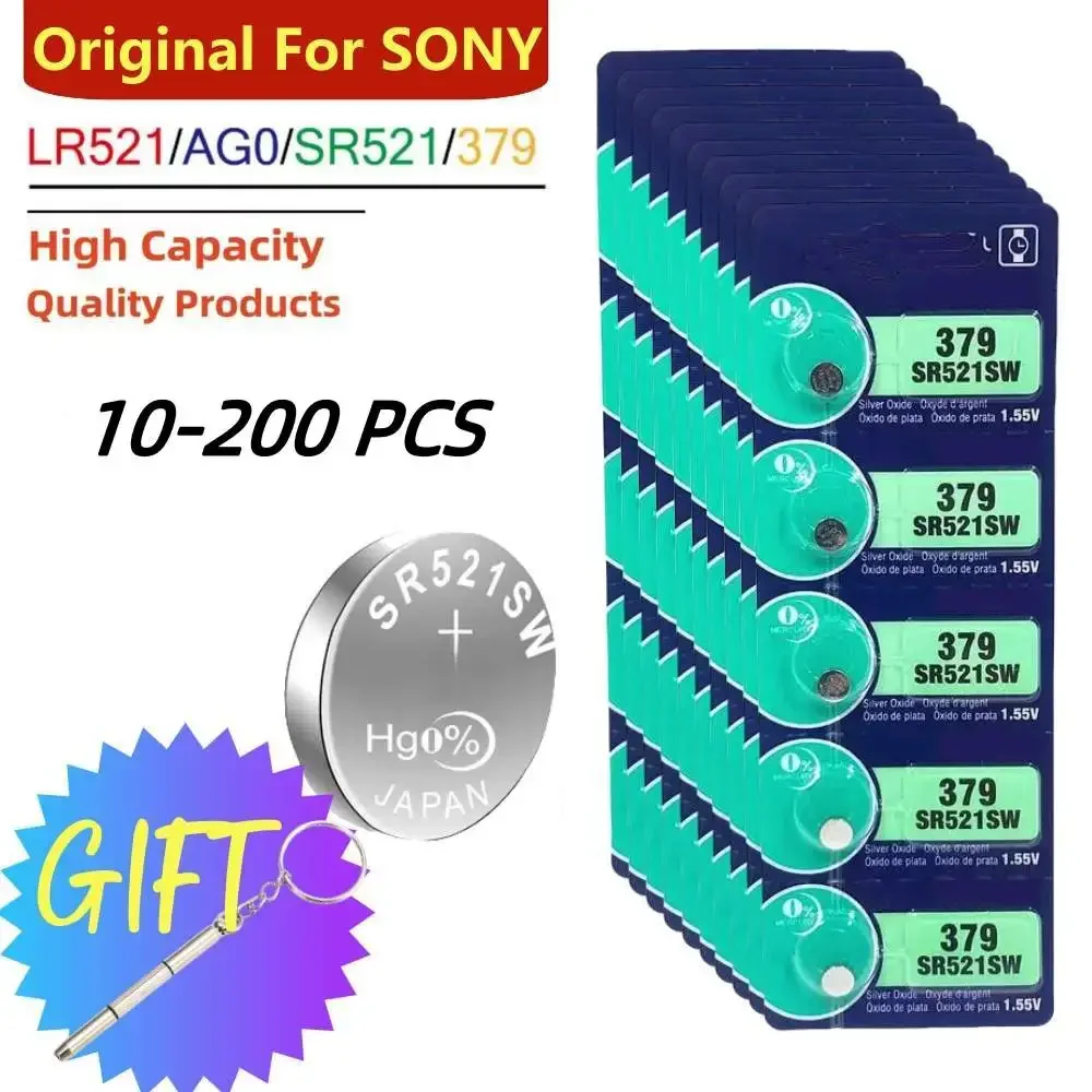 Original For SONY 379 SR521SW Battery High Capacity Silver Oxide 1.55V Button Cell Batteries for Watch