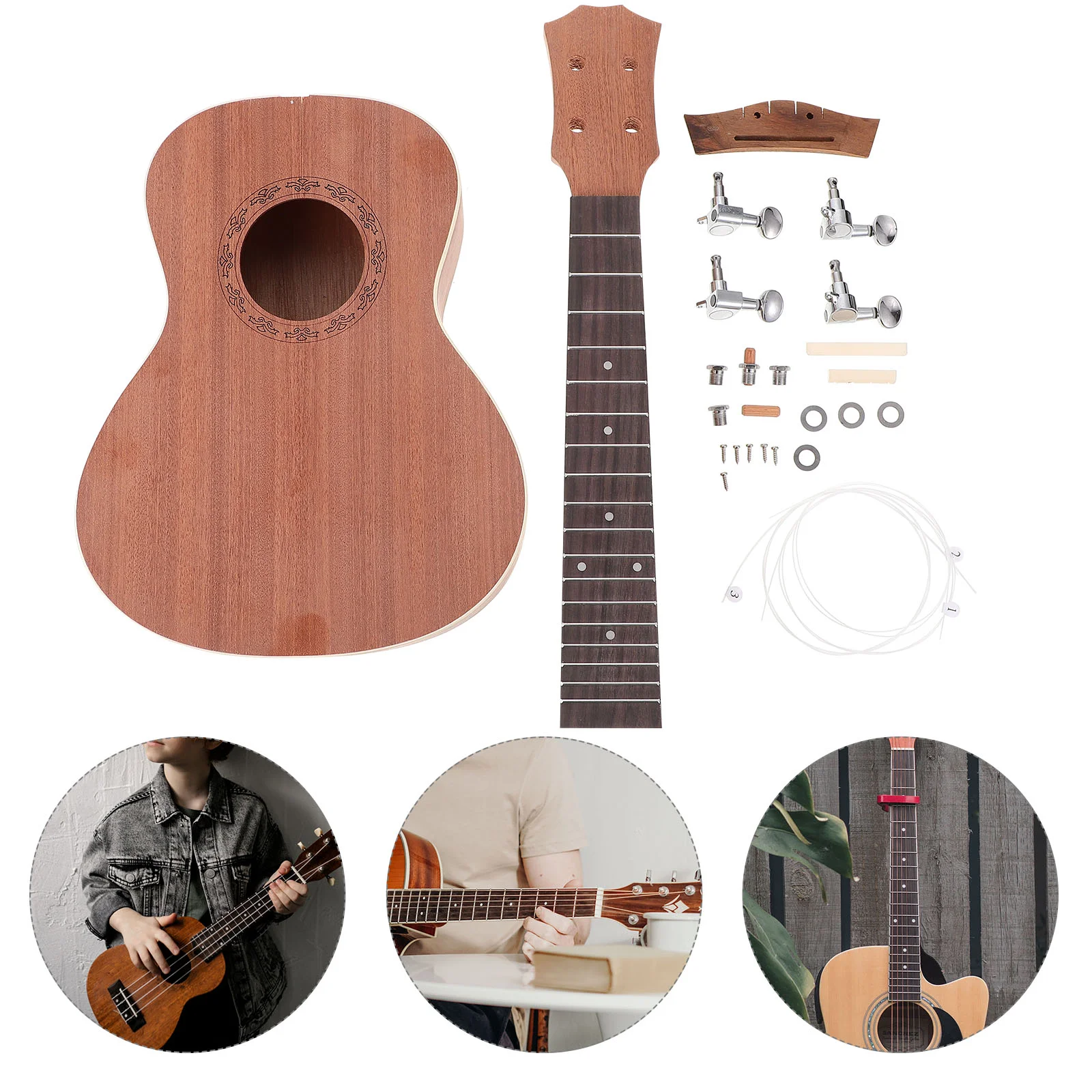 

1 Set Parent-child Playthings 23-inch Ukulele DIY Kit Materials (Assorted Color)