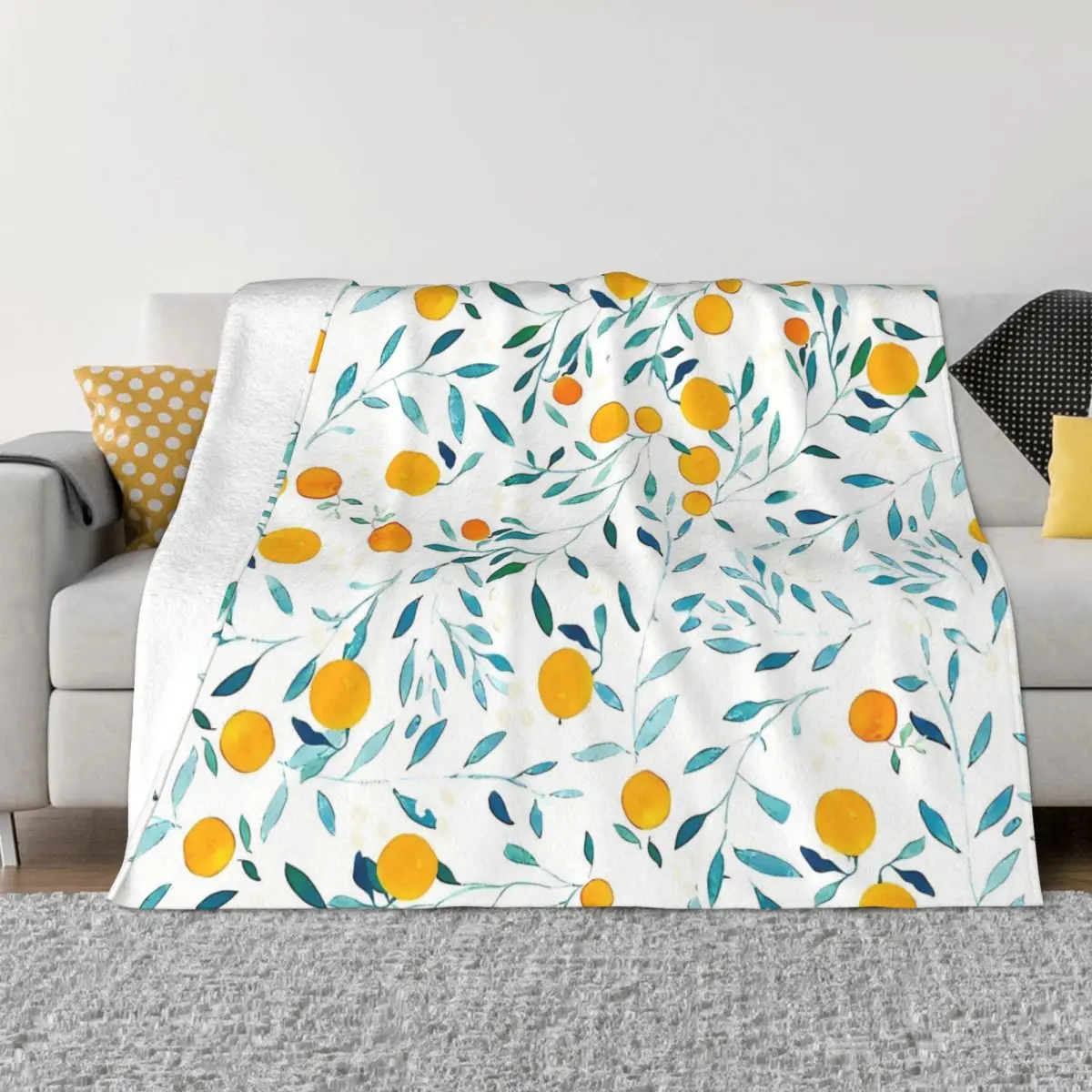

Orange Tree Portable Warm Throw Blankets for Bedding Travel
