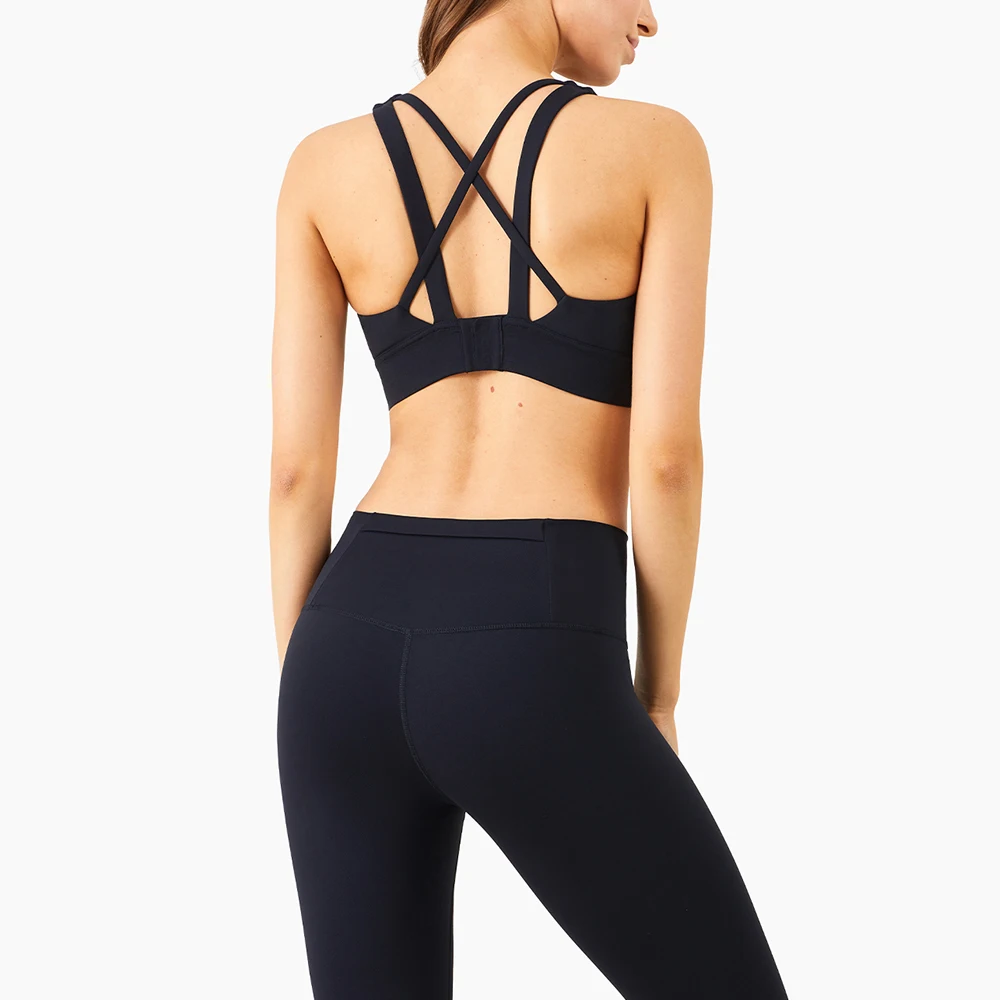 

Women Cross Four Belts Beauty Back Adjustable BuckleYoga Bra Fitness Crop Tops Sports Running Breathable Underwear Workout Vest
