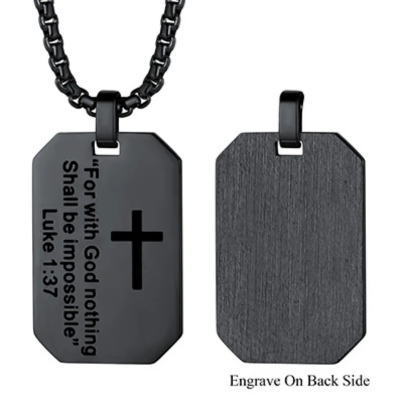 Христианский библейский стих кулон с крестом ожерелье из нержавеющей стали