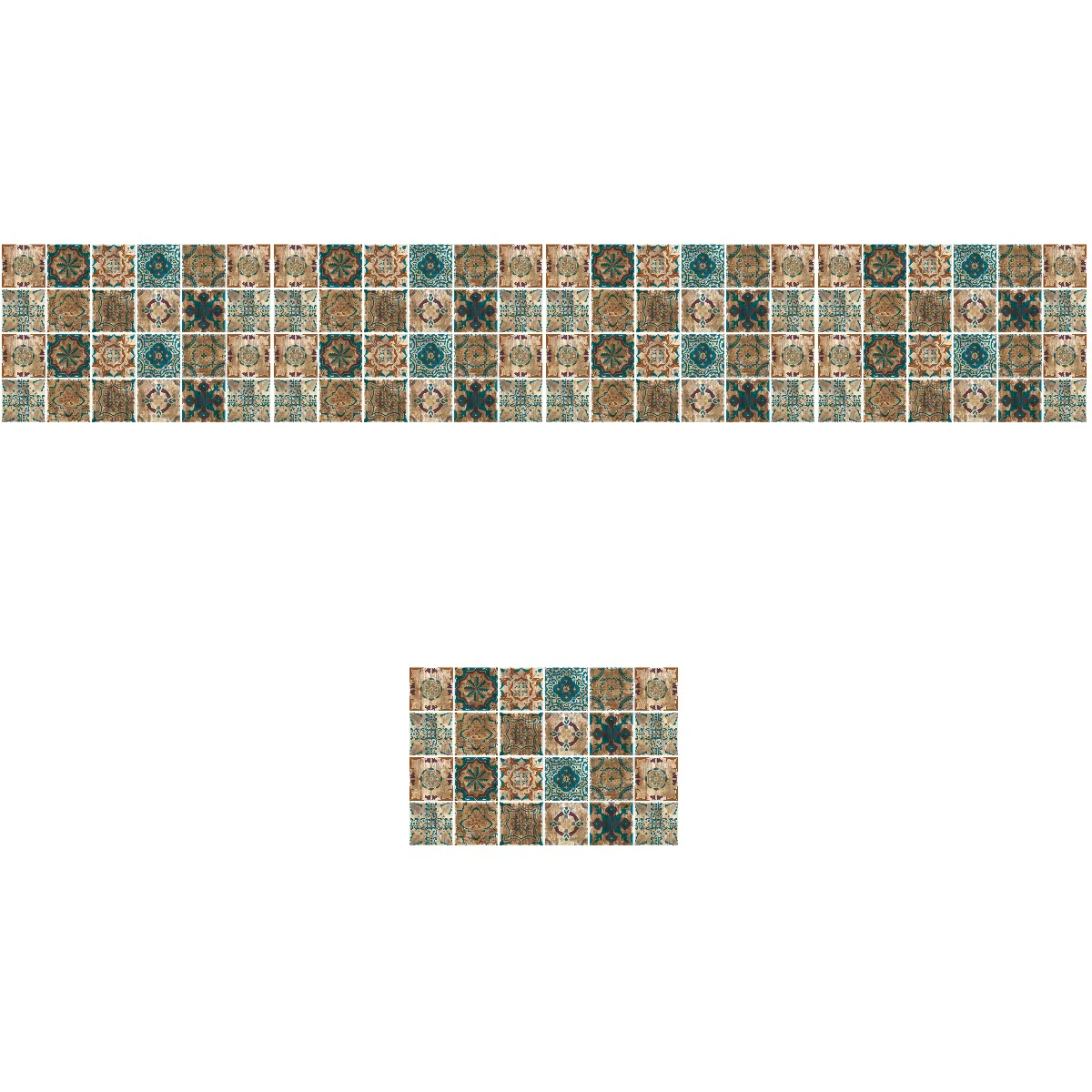 

120 pcs Kitchen Bathroom Wall Stickers Vintage Style Wallpaper Decorative Tile Stickers