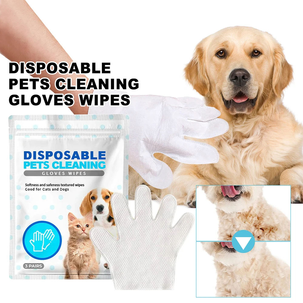 

Universal Puppy Scrubing Glove Disposable Efficient Scrubing Glove Secondary Pet Cleaning Gloves Wipes For Puppy Pet Supplies
