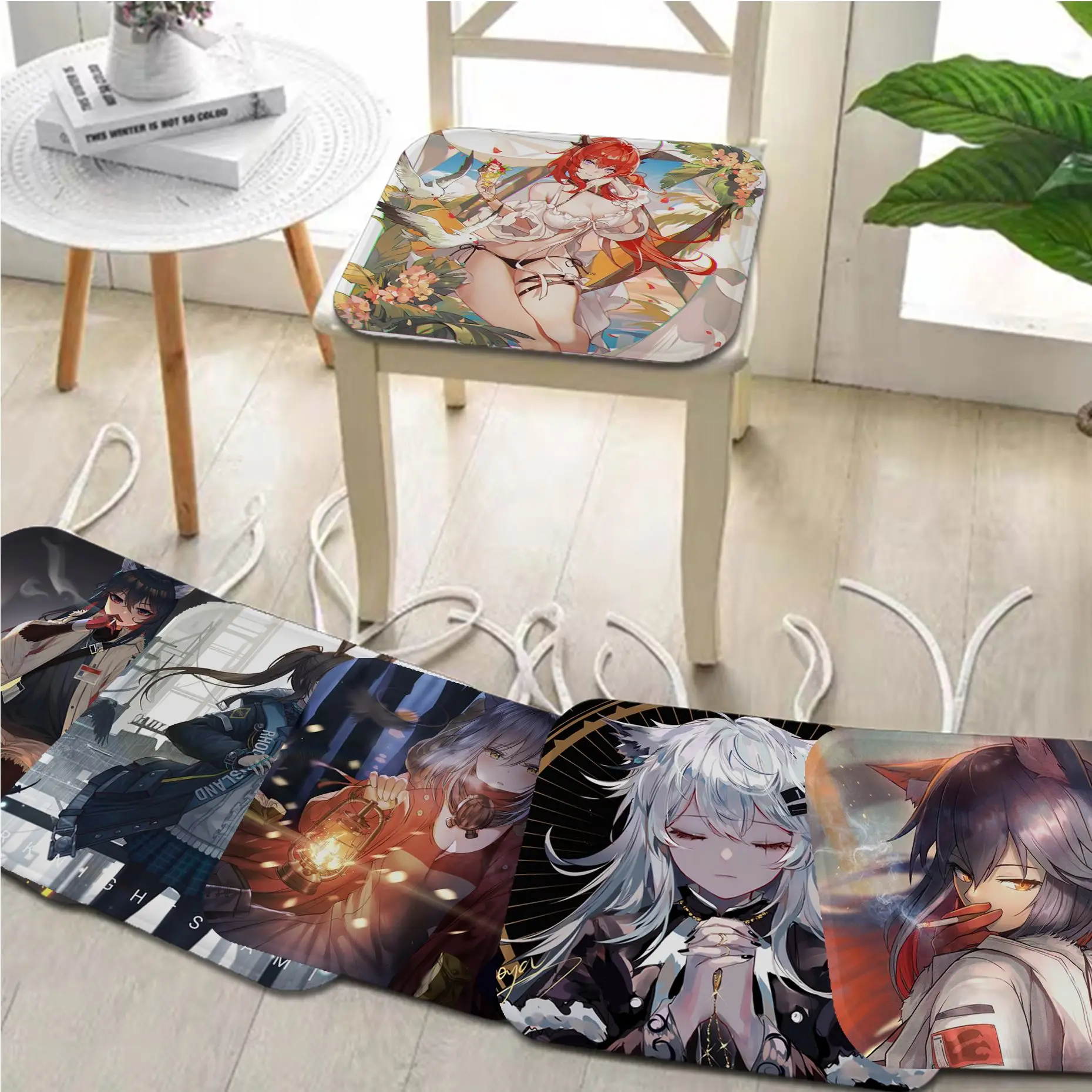 

Arknights Padmouse Square Meditation Cushion Stool Pad Dining Chair Tatami Seat Cushion Anti-Slip Stool Seat Mat