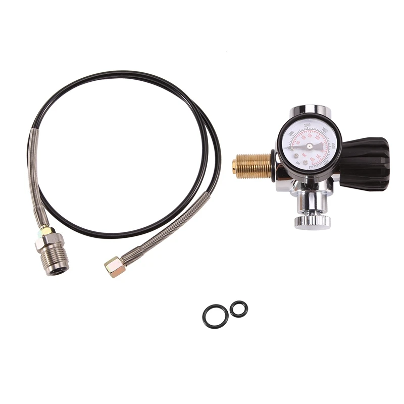 

JFBL Hot PCP Scuba Charging Valve Air Filling Station Refill Adapter With 400Bar 6000Psi Gauge With M18X1.5 Threads