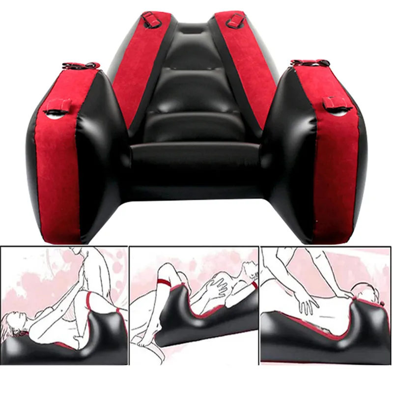Elastic Inflatable Sofa Chaise Lounges Bearing 200KG Living Room Sofa Bed Furniture Velvet PVC Fold Lounge Chair With Straps