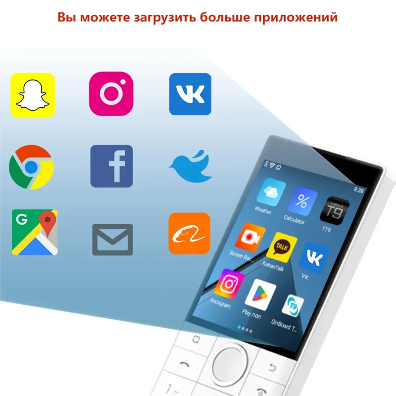 Фото Смартфон Qin F22, 2 ГБ, 16 ГБ, 3 ГБ, 32 ГБ, магазин Google Play, без сенсорной камеры, 2,8 дюйма, Android 11, 1700 мАч №3