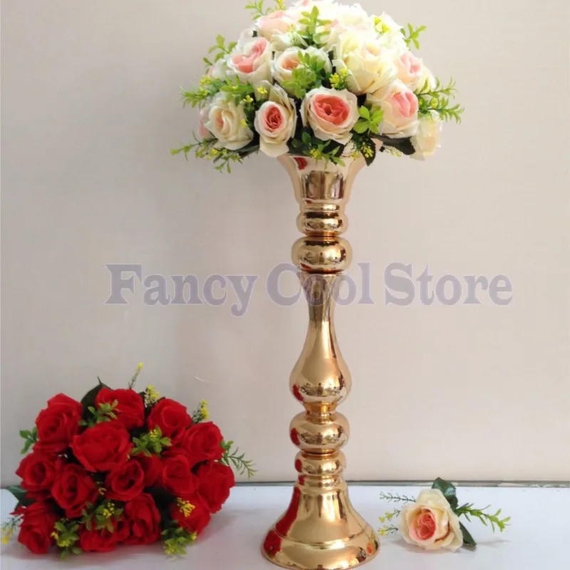 

Gold Wedding Flower Vase Flower Stand Table Centerpiece 10pcs/lot