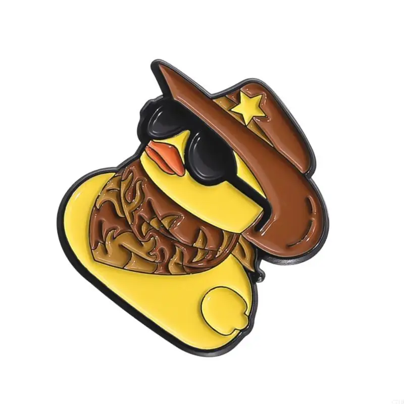 C71d очаровательный маленький утиный металлический брошь с яркими цветами и