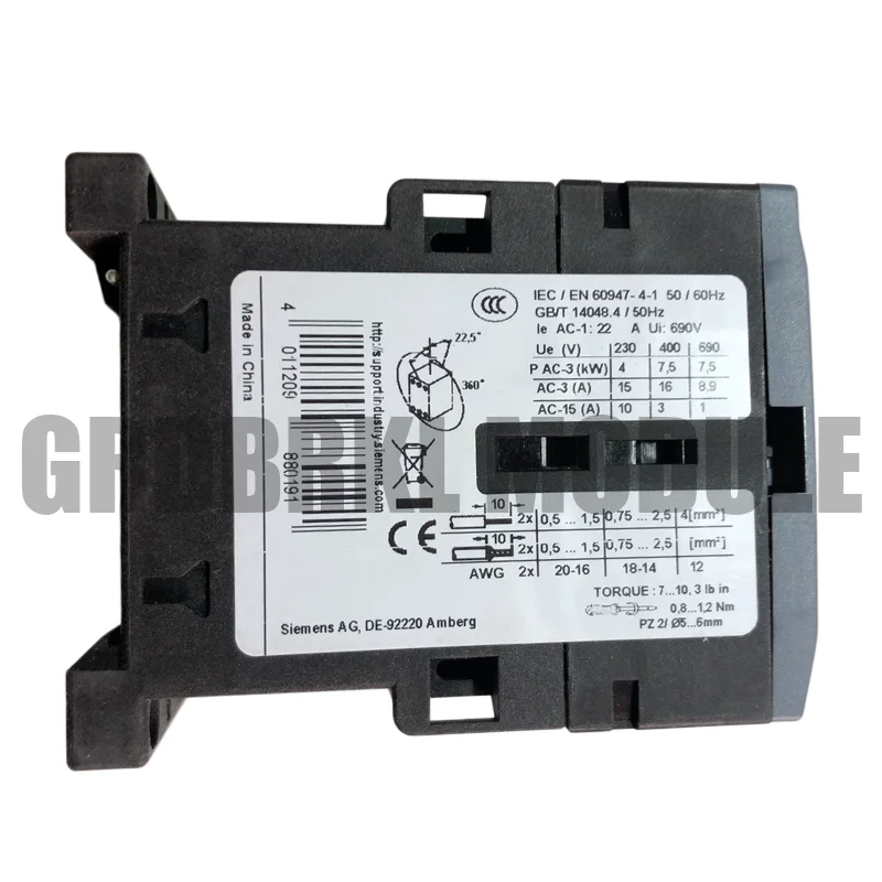 Фото Новый оригинальный контактор SIEMENS 3RT6018-1AB01 AC 24 В 50/60 Гц AC3 7.5 кВт №3
