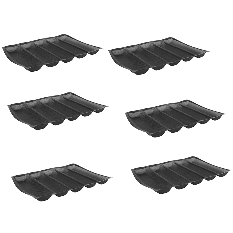 

6X Silicone 5 Indents Reusable Silform/Bread Mould Baking Form Food Grade