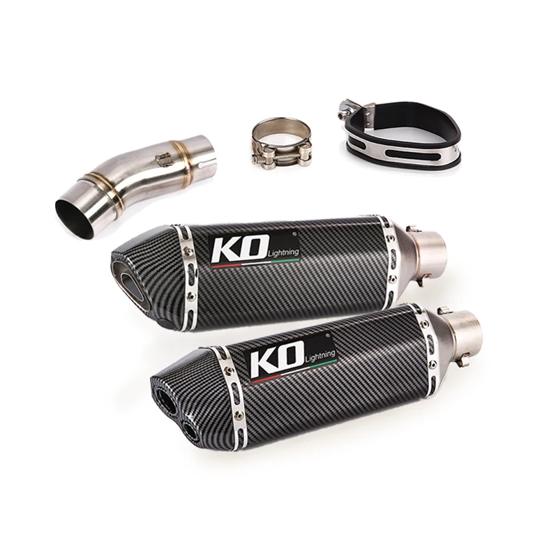 

For Kawasaki Z400 Ninja 400 250 2017-2021 Slip On 51MM Motorcycle Muffler Vent Tip DB Killer Stainless Steel Middle Link Pipe