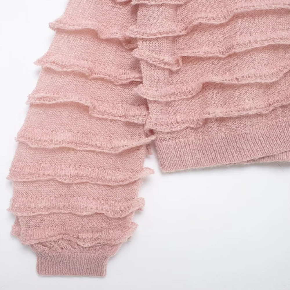 Легко сочетается молочно-розовый цвет с V-образным вырезом однобортный длинными