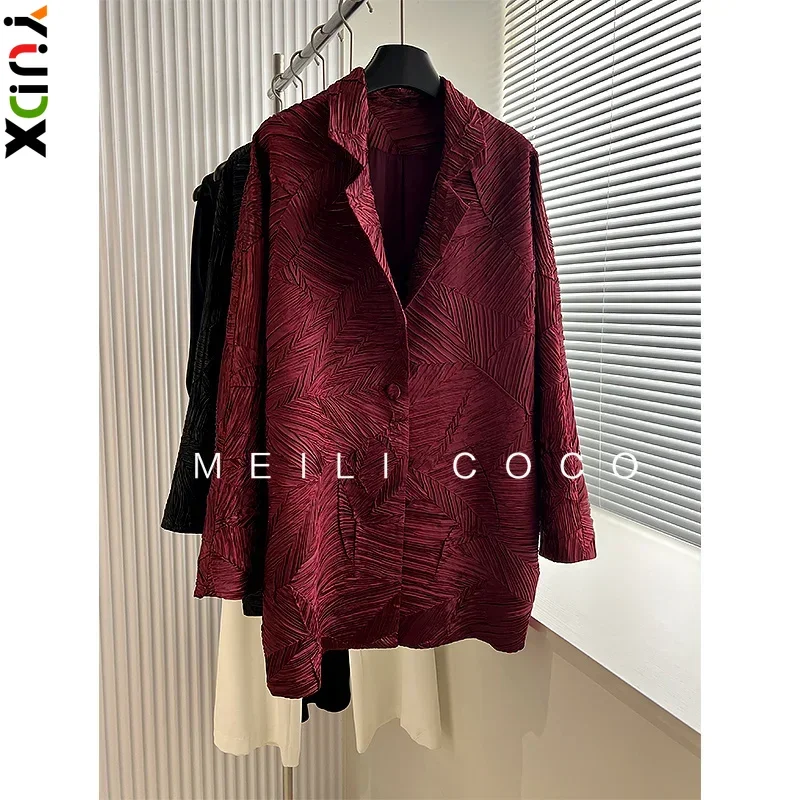 ALSEY 2024 осенний Новый модный однотонный Женский костюм с отложным воротником и