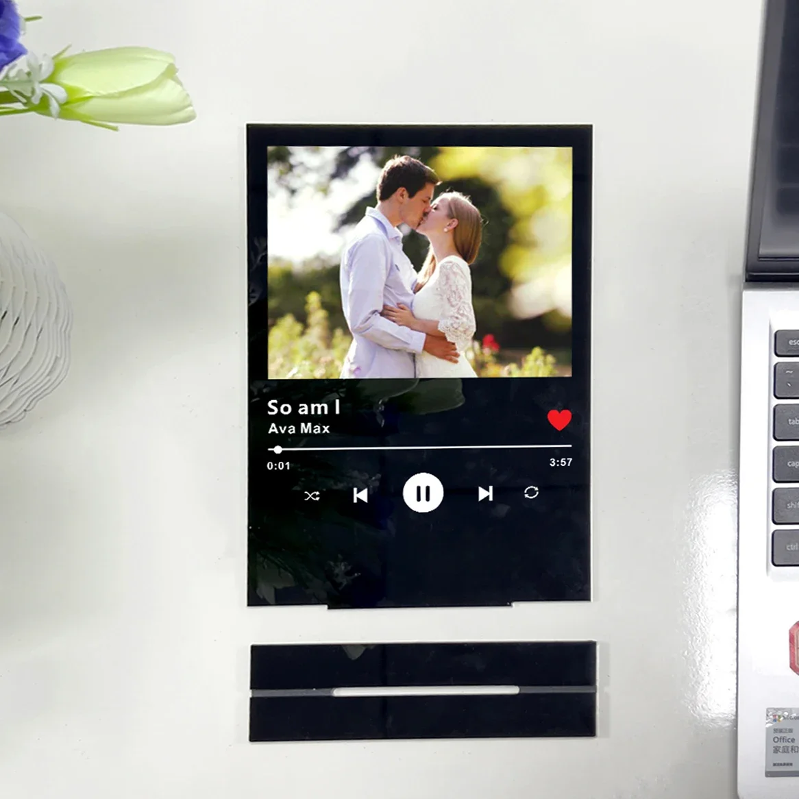 Персонализированная акриловая музыкальная доска с подставкой для фото кода